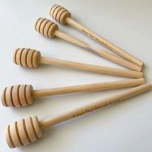 Custom Wood Honey Dipper Sticks Personalized Bar Mitzvah Favors Wooden Honey Mixing Stirring Stick for Bat Mitzvah, 15cm 6inch