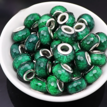 20Pcs Lot Faceted Murano Spacer Glitter Rondelle Beads for Jewelry Making Big Hole European Beads fit Bracelet Necklace