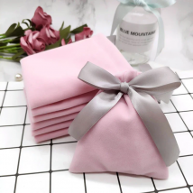 50pcs Jewelry Velvet Bags With Ribbon Flannel Pouches Wedding Candy Gift Packing Cosmetic Party Decoration extra fee Custom Logo