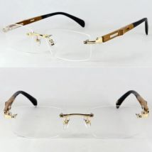 Pure Titanium Wooden Hand Made Rimless Eyeglass Frames Luxury Myopia Rx able Men Women Glasses Spectacles Top Quality