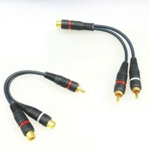 2 RCA Male to 1 RCA Female OFC Audio Splitter Cable Audio Converter Adapter Distributor Cord Wire Line For Car Audio