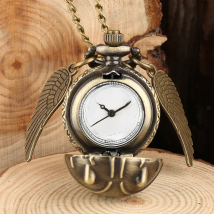 Antique Retro Ball Shaped Quartz Pocket Watch Fashion Sweater Angel Wings Necklace Chain Souvenir Gift for Men Women kids