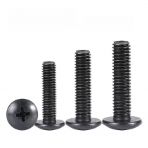 10Pcs/lot M2 M2.5 M3 M3.5 M4 M5 M6 TM Screws Phillips Truss Mushroom Head Screw Black Plated Electronic Carbon Steel Screws