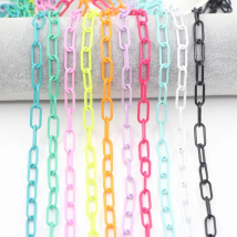 Rectangle Copper Beads Choker Colorful Enamel Link Chains Findings,Enamel Curb Chain,Connector Beaded Chains for Jewelry Making