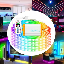 220V EU Led Strip Light RGB 4Pin 5050 Super Bright Flexible Tape IP67 Waterproof 1-100M 60LEDs/M with 1500W IR Remote Control