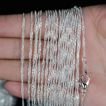 Wholesale Lots 10pcs/lot 2mm Silver Plated Water Wave Chain Necklaces 16" 18" 20" 24" Wholesale Fashion Jewelry Necklace Chains