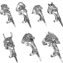 Gothic Punk Rings Hinged Knuckle Joint Full Finger Spike Armor Ring Dragon/Skull/Eagle/Lion/Wolf Claw Bulks Wholesale Jewelry