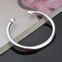 Aravant 925 Silver 5MM Double Bead Open Cuff Bracelets&Bangles For Women Fashion Jewelry