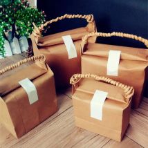 StoBag 10pcs Kraft/Red Handbags basket Candy Biscuit Chocolate Packaging Box DIY Handmade Baby Show Party Wedding Gift Supplies