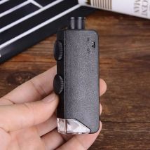 Pocket Portable Zoom 60X/100X Handheld Led Microscope Coin Stamp Jewelry Appraisal Magnifier Loupe With LED Light