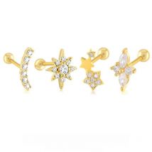 Canner 1pcs 925 Sterling Silver Stud Earrings Helix Heart Star Moon Piercing Earrings For Women Fine Jewelry Cartilage Aretes W5