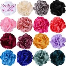 Nishine 5pcs/lot Artificial Rose Flowers Handmade Rosette Burning Flower for Diy Kids Girls Hair Accessory Party Decoration