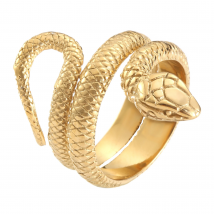 Serpent Snake Ring 316L Stainless Steel Mamba Spirit Fashion Unisex Jewellery Size 5-13