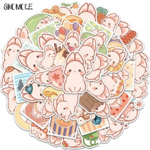10/30/50PCS Cartoon Cute Pink Rabbit Stickers Kawaii Animal DIY Toy Laptop Luggage Skateboard Suitcase Graffiti Decal Sticker F5