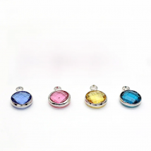 30pcs 8.6mm Colorful Birthstone Crystal Charms for Birthday Jewelry Making Floating Handcraft Beads Charm Fit Necklace Bracelet