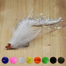 Vampfly 1PC/2PCS #2/0 Dragon Tail Streamer Flies 3D Fish Eyes Saltwater Baitfish Trout Bass Muskie Pike Fishing Lure Baits