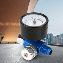 1/4” Spray Paint Gun Air Pressure Regulator Pressure Gauge Pneumatic Tool Accessory