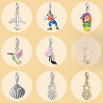 Airliner Airplane Hummingbird Shell Pineapple High Heels Charm Pendant, 2019 Fashion New Jewelry Trendy 925 Sterling Silver Gift