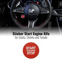 Adesivi Start Engine per Alfa Romeo Giulia Stelvio e Tonale, Rosso, Set da 2