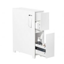 SoBuy BZR111-W scaffale di nicchia 20 cm con rotolo mensola da cucina carrello mensola stretta mobili da bagno Bianco BHT ca. 20x75x60 cm