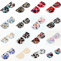 Tortoise Shell Earrings Charm,Acetate Acrylic Special D Shaped Pendants,Boho Earring Parts ,35x30mm,ACE-210