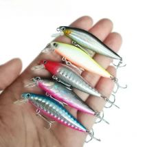OUTKIT 1pcs Fishing Lure Minnow 4.3g Sinking Artificial Bait 3D Eyes Plastic Wobblers Tackle Pesca Far-casting Magnet System