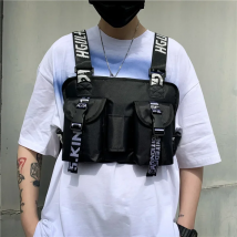 Unisex Vest Bag Fashion Canvas Men's Chest Bag Hip Hop Streetwear lovers 2024 NEW Rig Bags Pocket Wallet Kanye Waist bag for Men
