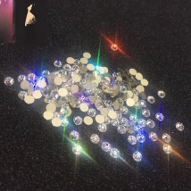 Crystal Castle Sparkle Non-Hotfix 3D Nail Stones Clear White Strass Crafts Blingbling Glass Rhinestones 4ANHF301