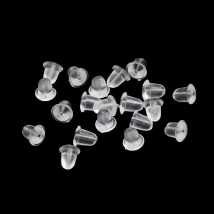 Wholesale 200pcs Silicone Rubber Earring Clasp Transparent Ear Nut Plugging Earrings DIY Jewelry Findings Accessories Materials