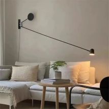 Long Pole Swing Arm Wall Lamp Adjustable Sconce Light for Reading Living Room Bedroom Living Room Home Decor Lights