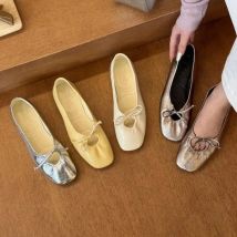Luxury Fashion Butterfly-Knot Ladies Flat With Shoes Female Slides Silk Footwear Shallow Ballet Flats Dance Shoes For Women