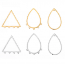 10pcs Stainless Steel Earrings Charms Connectors for DIY Jewelry Making Accessories Ear Hooks Findings Crafts Wires Accessories