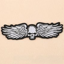 Large Cool Skull Embroidery Patches for Clothing Iron on Clothes Jeans Motorcycle Biker Punk Appliques Badge Stripe Sticker Diy