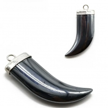 1/5pcs Natural stone 20x30mm Non-Magnetic Hematite Alloy Crescent Shape Pendant DIY Making Bracelet Necklace Jewelry Finding