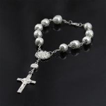 Car Hanging Charm Bling Car Rear View Mirror Hanging Ornament Retro Imitation Pearl Cross Hanging Decoration Auto Interior@#1356