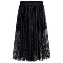2024 NEW Spring Summer Women Elegant Floral Lace skirts, bottoms black white skirts long lace skirts women clothing