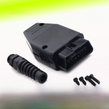 FINETRIP 1set High Quality Universal 16Pin OBDii OBD2 J1962 Connector Male Adapter Car OBD Shell Plug Housing +SR+ Screw