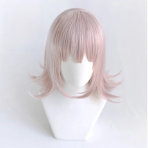 Super DanganRonpa Dangan Ronpa Wigs Chiaki Nanami Short Pink Heat Resistant Hair Synthetic Cosplay Wig + Wig Cap + Hairpin