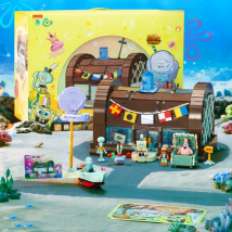 Spongebob Cartoon Krusty Krab Restaurant Building Blocks Creative Canteen Scenes Model Bricks Desktop Ornaments Toy For Kid Gift