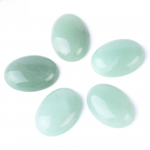 CSJA 1PC Natural Green Aventurine Cabochon Beads 10x14mm to 30x40mm Gem Stone for DIY Handmade Crafts Jewelry Earrings Ring F507