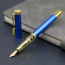Luxury 707 Metal Fountain Pen Blue hollow out Sculpture Business Stationery Office Supplies Calligraphy Ink Pens New