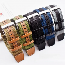 Woven Nylon Geniune Leather Strap for Hamilton Khaki Wristband Men Military Sport Band for Huawei Gt2 Belt 18mm 20mm 22mm 24mm