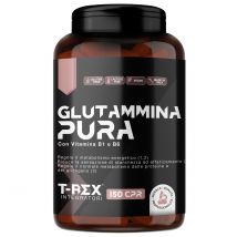 L-Glutammina Pura | Stimola aumento GH ormone della crescita | Diminuisce fatica post allenamento | Integratore di Glutamina Amminoacido Made in Italy | 150 compresse T-Rex Integratori
