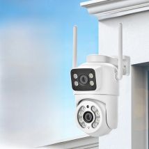 4MP Outdoor waterproof Surveillance Camera Dual Lens Dual Screen Auto Tracking IP Video Wifi PTZ Camera CCTV Two Way Audio ICSEE