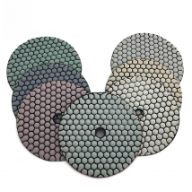 RIJILEI 10Pcs/Set 5 Inch Dry Polishing Pad 125mm Resin Stone Grinding Disk Marble Granite Polishing Tool Abrasive