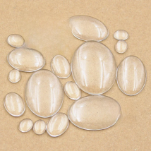 8x10mm 10x14mm 13x18mm 18x25mm 20x30mm 25x35mm 30x40mm Oval Flat Back Clear Glass Cabochon High Quality DIY Jewelry