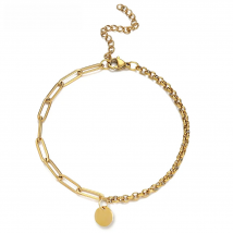 Asymmetry Stainless Steel Link Chain A-Z Initial Letter Bracelet for Women Alphabet Charm Name Bracelet Jewelry