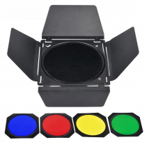 Godox BD - 04 barn door + honeycomb mesh + 4 color filter Bowen mountain standard light reflection photography studio Flash fitt