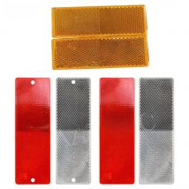 Truck Trailer Rectangle Plastic Reflector Reflective Tape Adhesive Auto Safety Night Warning Plate Stickers Car Accessories