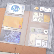 Traveler's Notebook PVC Storage Bag Pouch with Zipper Card Pocket Portable A5/Standard Size Passport Folder - 4 Sizes Available